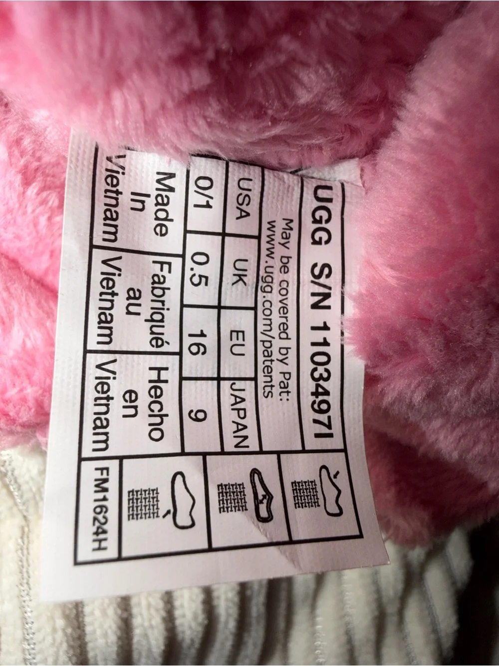 UGG Kids Plush Pink Strap Slippers